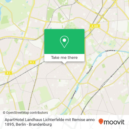 ApartHotel Landhaus Lichterfelde mit Remise anno 1895 map