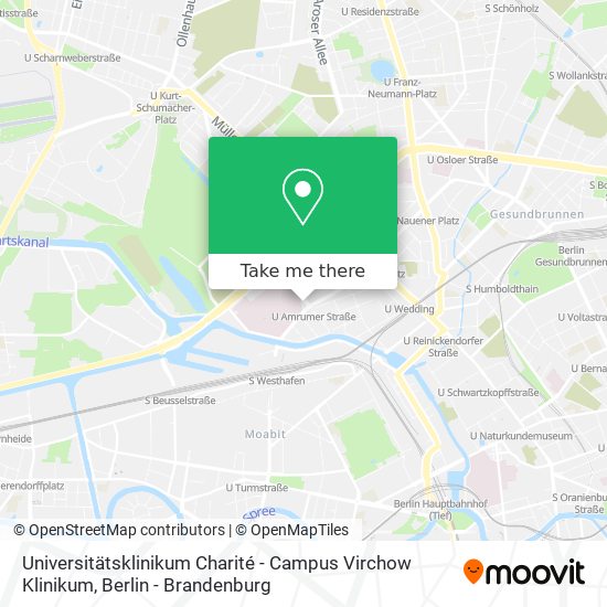 Карта Universitätsklinikum Charité - Campus Virchow Klinikum