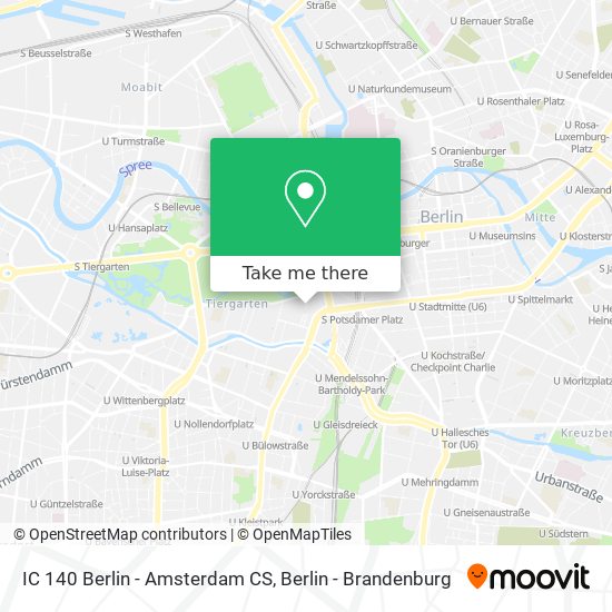 IC 140 Berlin - Amsterdam CS map
