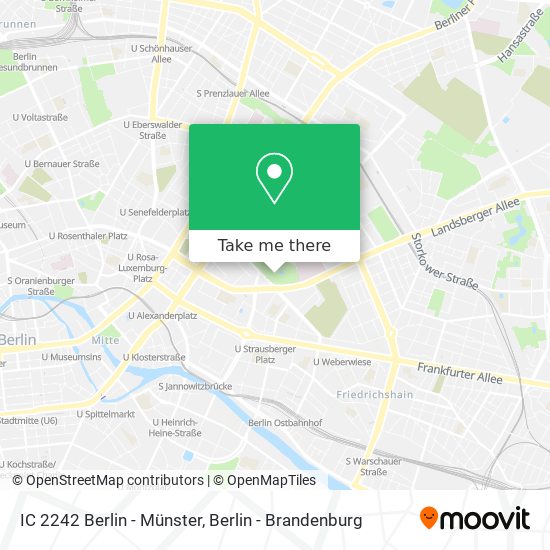 Карта IC 2242 Berlin - Münster