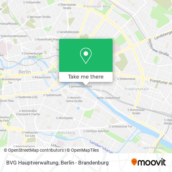 BVG Hauptverwaltung map