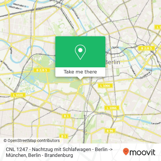 CNL 1247 - Nachtzug mit Schlafwagen - Berlin -> München map