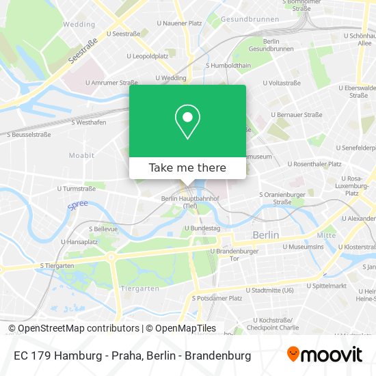 Карта EC 179 Hamburg - Praha