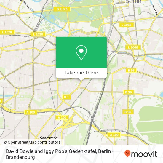 David Bowie and Iggy Pop's Gedenktafel map
