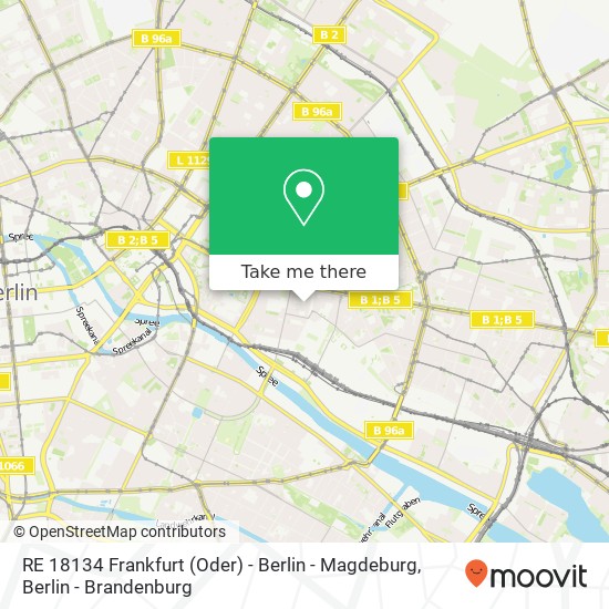 RE 18134 Frankfurt (Oder) - Berlin - Magdeburg map