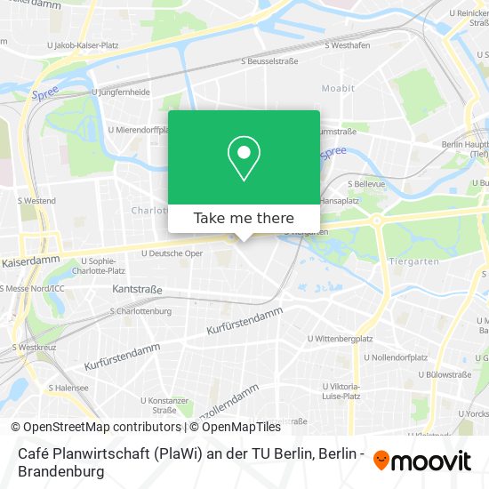 Карта Café Planwirtschaft (PlaWi) an der TU Berlin