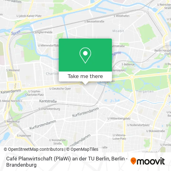 Карта Café Planwirtschaft (PlaWi) an der TU Berlin