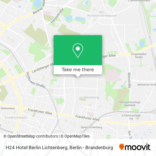 H24 Hotel Berlin Lichtenberg map