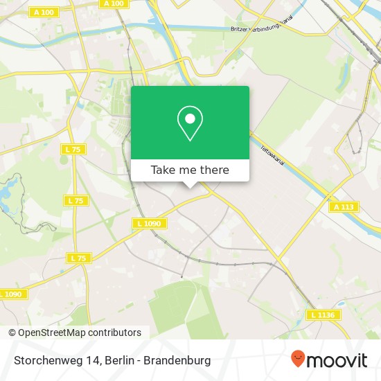 Карта Storchenweg 14, Storchenweg 14, 12351 Berlin, Deutschland