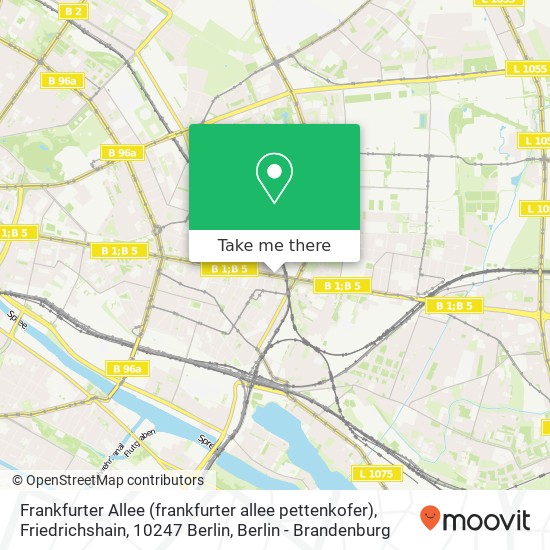 Frankfurter Allee (frankfurter allee pettenkofer), Friedrichshain, 10247 Berlin map