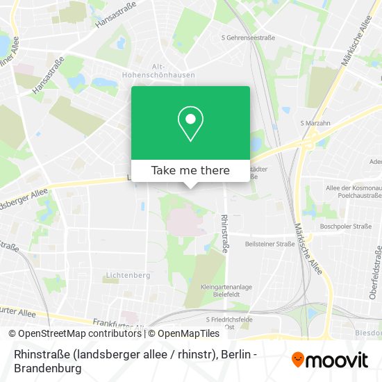 Карта Rhinstraße (landsberger allee / rhinstr)
