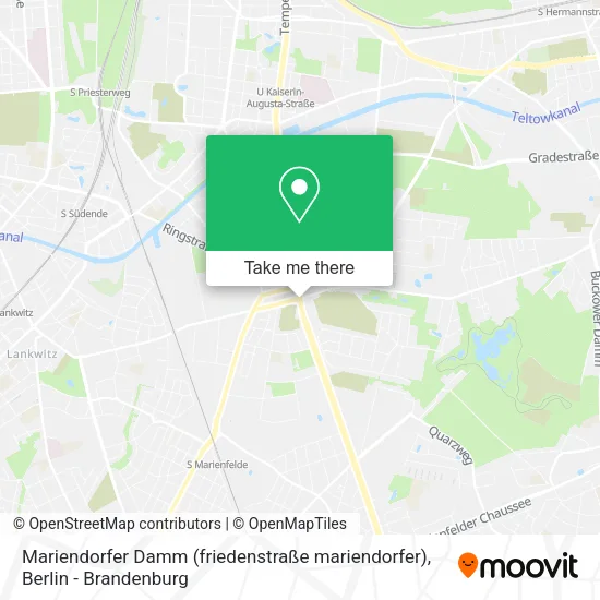 Карта Mariendorfer Damm (friedenstraße mariendorfer)