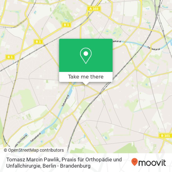 Карта Tomasz Marcin Pawlik, Praxis für Orthopädie und Unfallchirurgie, Königsberger Straße 34