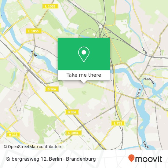 Карта Silbergrasweg 12, Niederschöneweide, 12439 Berlin