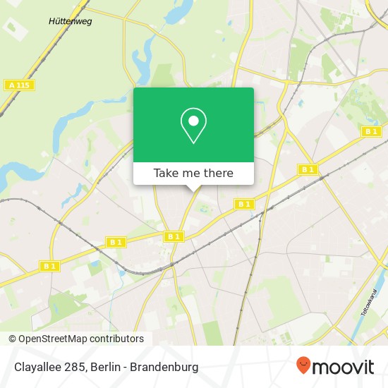 Карта Clayallee 285, Clayallee 285, 14169 Berlin, Deutschland