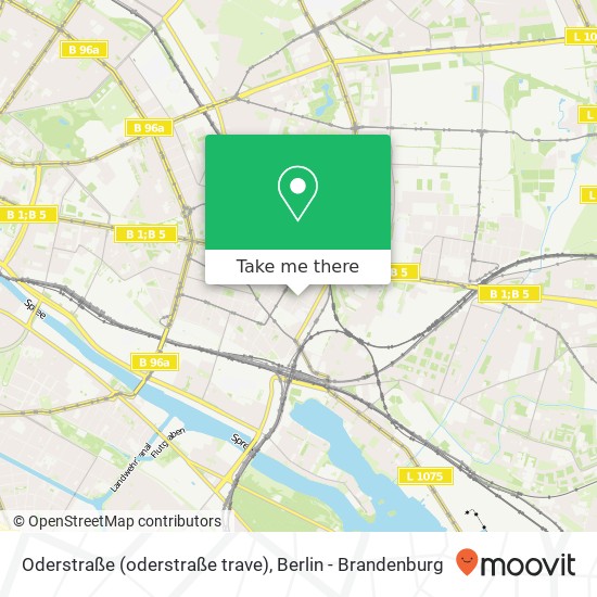 Oderstraße (oderstraße trave), Friedrichshain, 10247 Berlin map