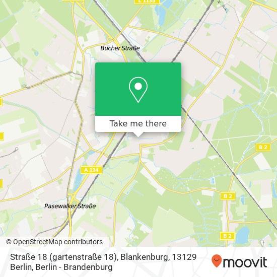 Карта Straße 18 (gartenstraße 18), Blankenburg, 13129 Berlin
