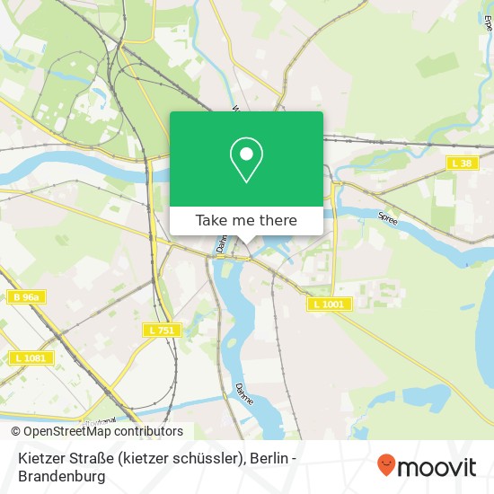 Карта Kietzer Straße (kietzer schüssler), Köpenick, 12555 Berlin