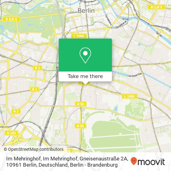 Карта Im Mehringhof, Im Mehringhof, Gneisenaustraße 2A, 10961 Berlin, Deutschland