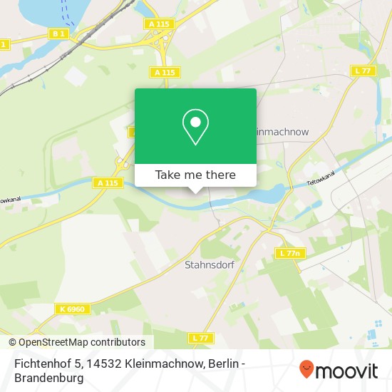 Карта Fichtenhof 5, 14532 Kleinmachnow