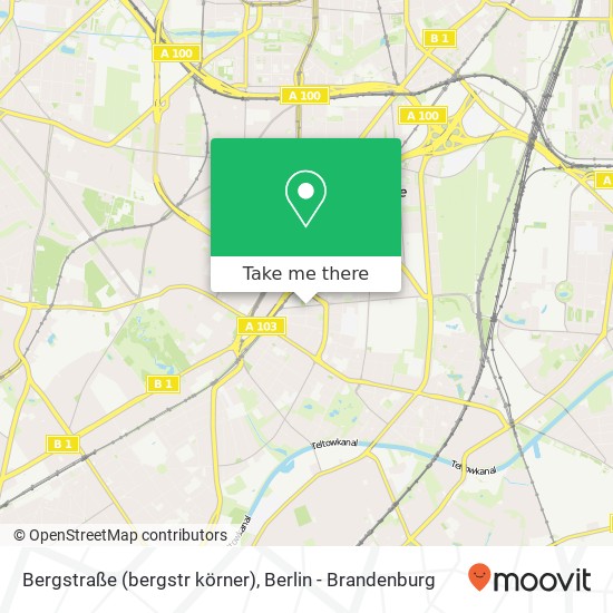 Карта Bergstraße (bergstr körner), Steglitz, 12169 Berlin