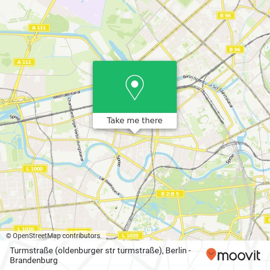 Карта Turmstraße (oldenburger str turmstraße), Moabit, 10551 Berlin
