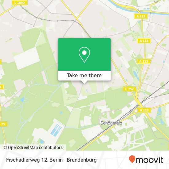 Карта Fischadlerweg 12, Rudow, 12355 Berlin