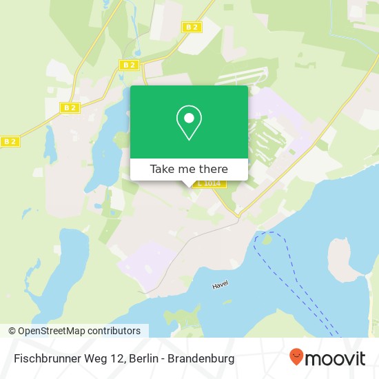 Карта Fischbrunner Weg 12, Kladow, 14089 Berlin