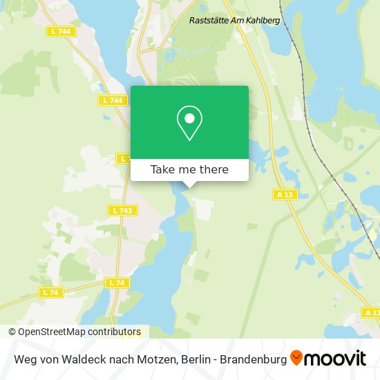 Карта Weg von Waldeck nach Motzen