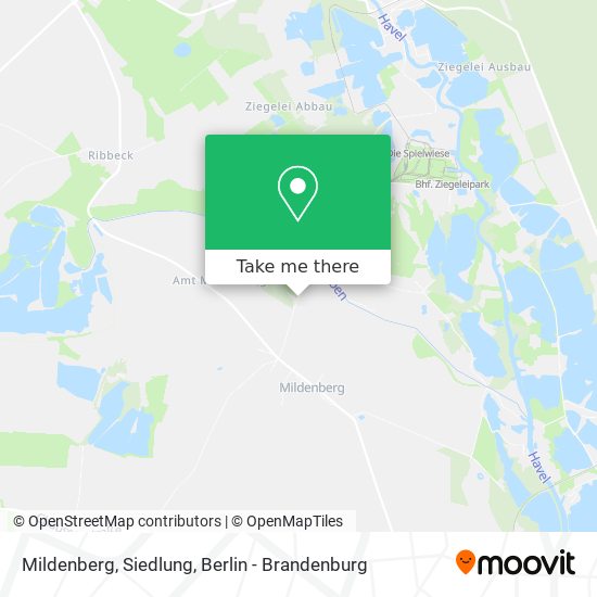 Карта Mildenberg, Siedlung