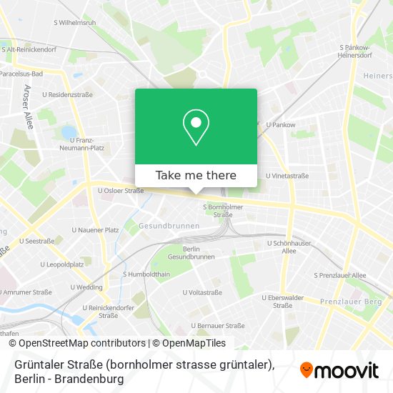 Grüntaler Straße (bornholmer strasse grüntaler) map