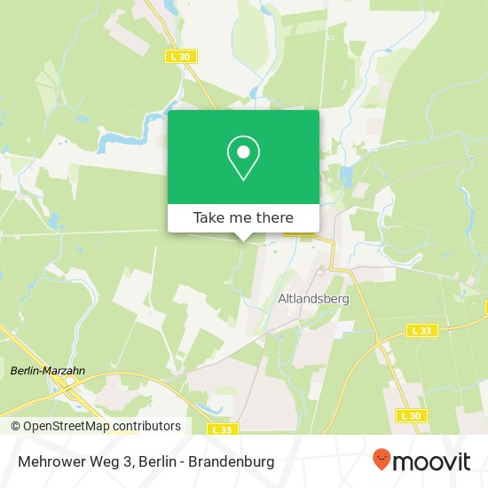 Карта Mehrower Weg 3, 15345 Altlandsberg