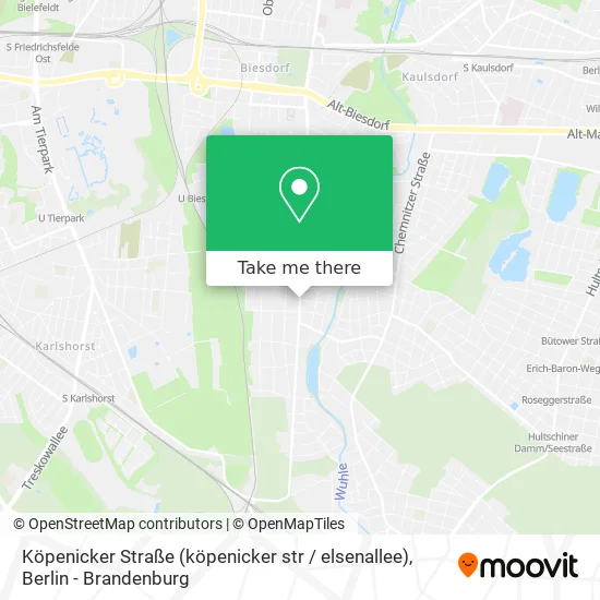 Карта Köpenicker Straße (köpenicker str / elsenallee)
