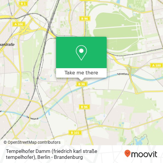 Карта Tempelhofer Damm (friedrich karl straße tempelhofer), Tempelhof, 12103 Berlin