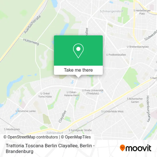 Карта Trattoria Toscana Berlin Clayallee