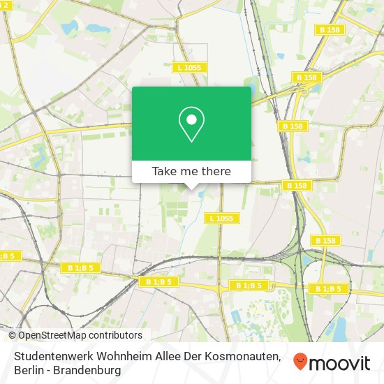 Карта Studentenwerk Wohnheim Allee Der Kosmonauten