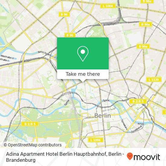 Карта Adina Apartment Hotel Berlin Hauptbahnhof