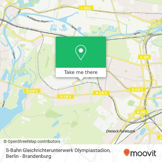Карта S-Bahn Gleichrichterunterwerk Olympiastadion