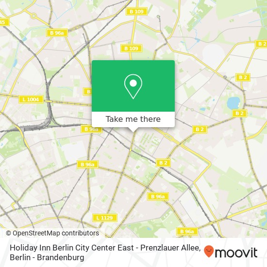 Holiday Inn Berlin City Center East - Prenzlauer Allee map