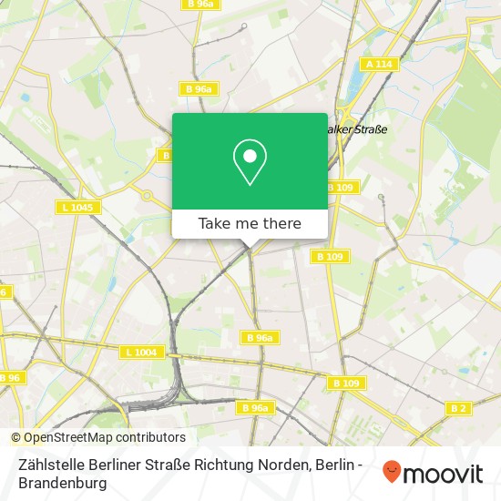 Карта Zählstelle Berliner Straße Richtung Norden