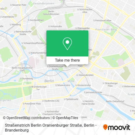 Карта Straßenstrich Berlin Oranienburger Straße