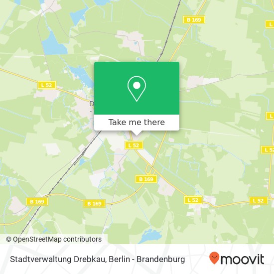 Карта Stadtverwaltung Drebkau