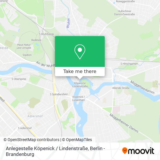 Карта Anlegestelle Köpenick / Lindenstraße