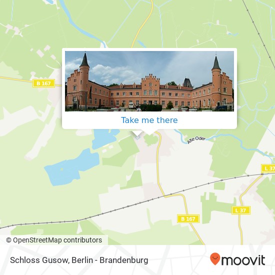 Schloss Gusow map