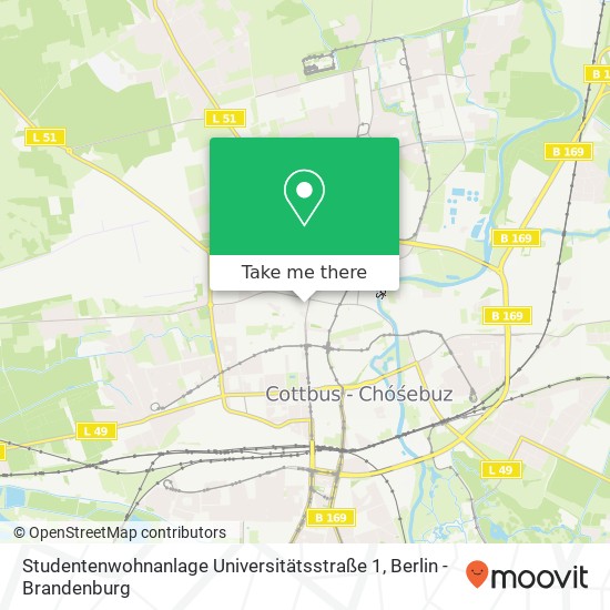 Карта Studentenwohnanlage Universitätsstraße 1