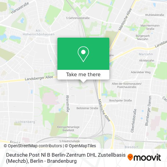 Deutsche Post Nl B Berlin-Zentrum DHL Zustellbasis (Mechzb) map