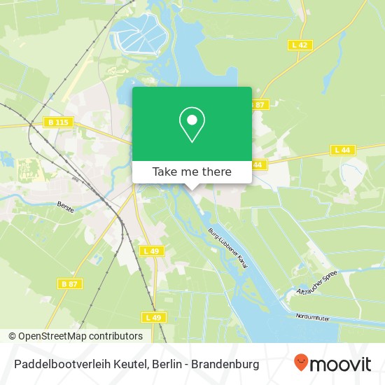 Paddelbootverleih Keutel map