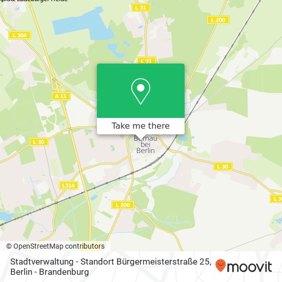 Карта Stadtverwaltung - Standort Bürgermeisterstraße 25