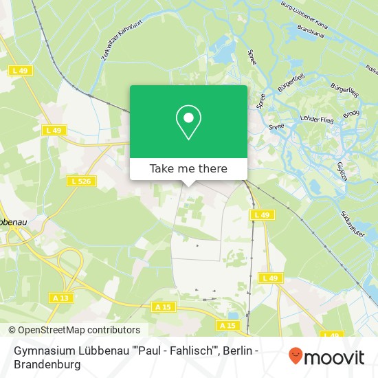 Gymnasium Lübbenau ""Paul - Fahlisch"" map