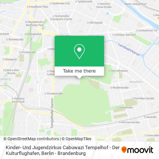Карта Kinder- Und Jugendzirkus Cabuwazi Tempelhof - Der Kulturflughafen